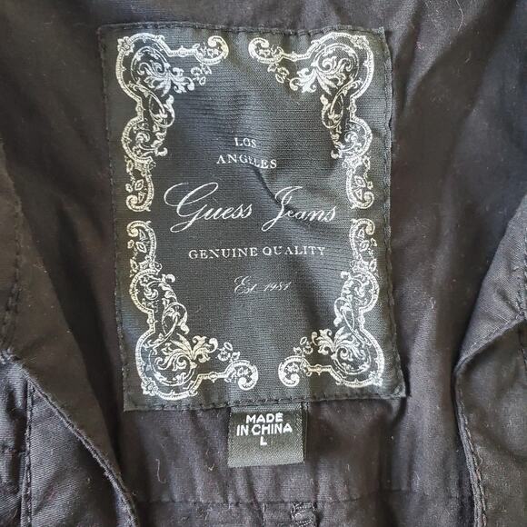 Y2K Guess Jeans Dress Womens Large Button Up Collared Short Sleeve TVD Grunge - Picture 4 of 10